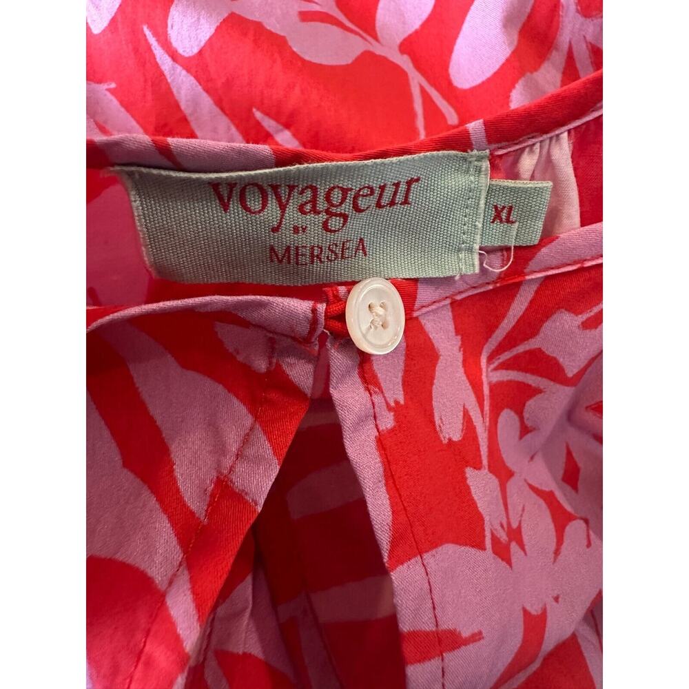 Voyageur by Mersea Hedy Tropical Floral Vine Tiered Midi Maxi Dress Mer Sea XL - Picture 8 of 14